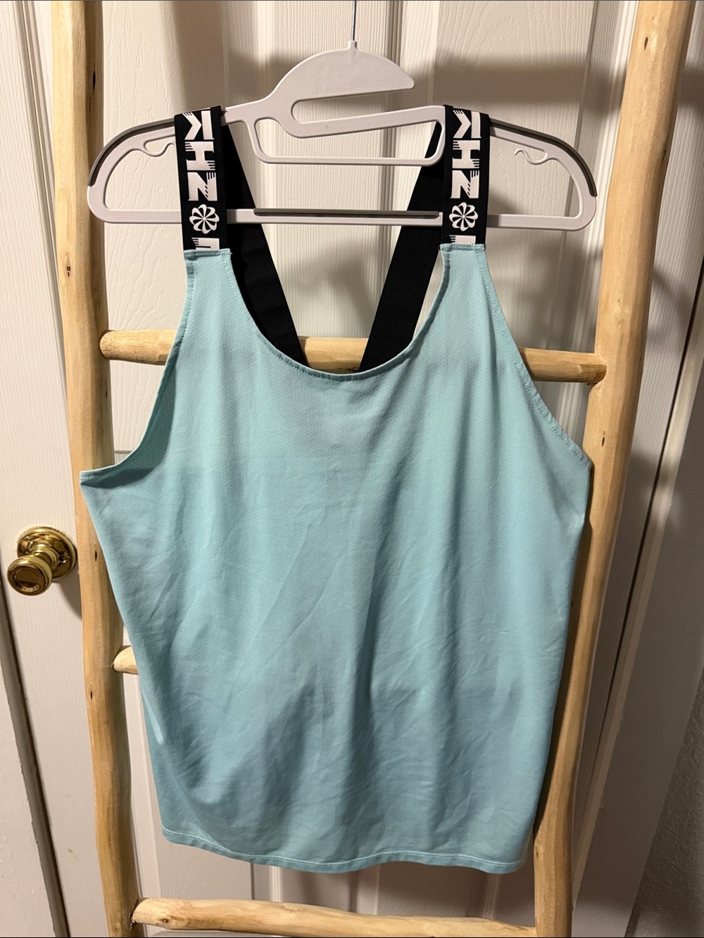 Nike Light Blue Tank Top with Black Logo Straps